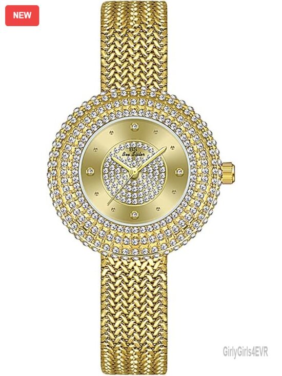 Crystal Rhinestone Diamond Fashion Watch Quartz Waterproof Bling Bracelet Strap main image 7